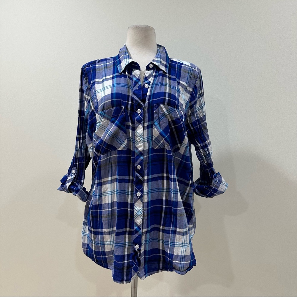2x Relativity Blue Plaid Shirt